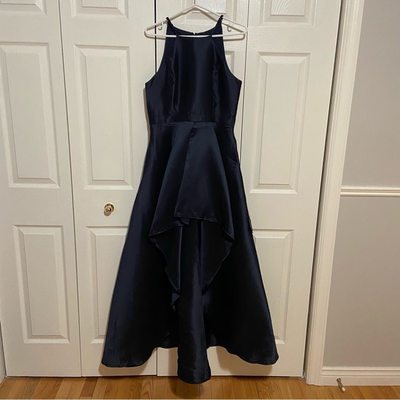 Lulu’s NWT Broadway Show Navy Blue High-Low Maxi Dress Gown Large - Picture 5 of 15